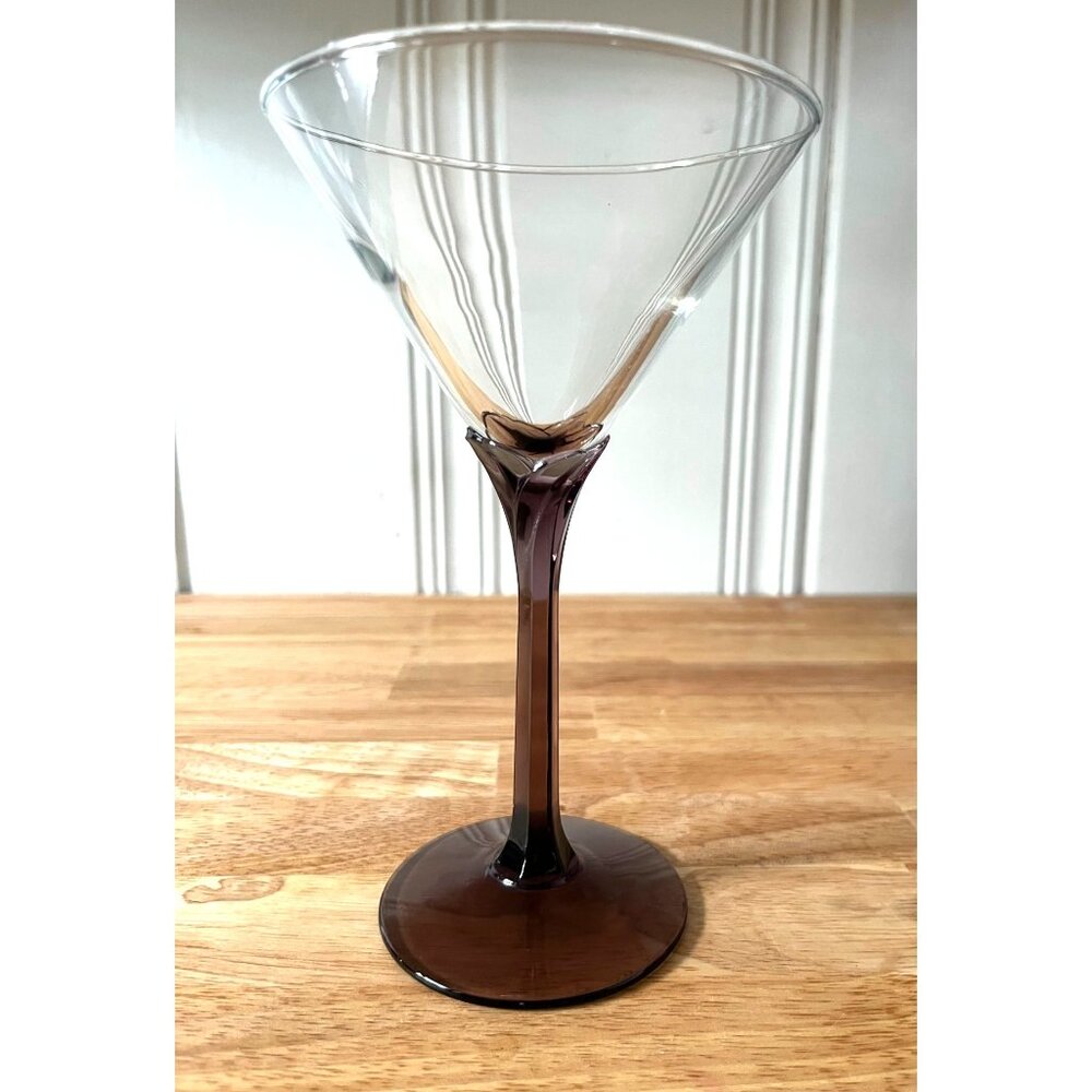 Libbey Domaine Cosmopolitan Amethyst Petal Hexagon Stem Martini Glass